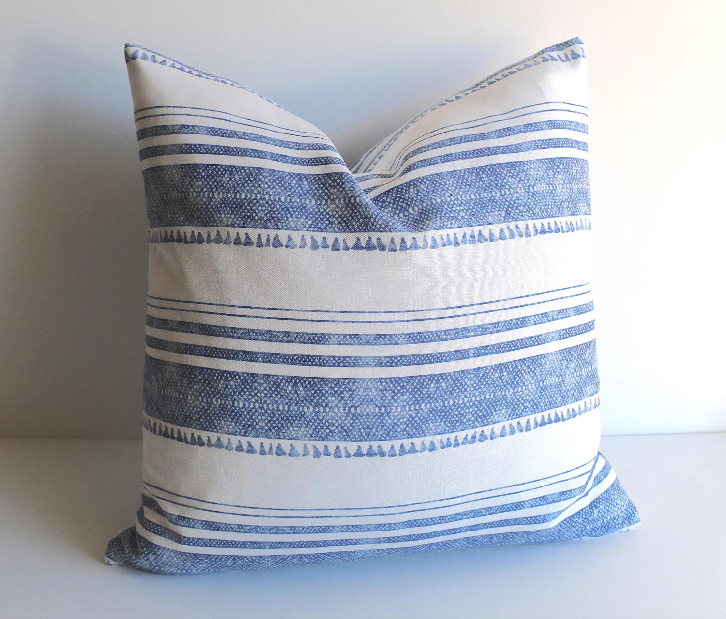 Chambray: Tassel Print Linen Pillow Cover