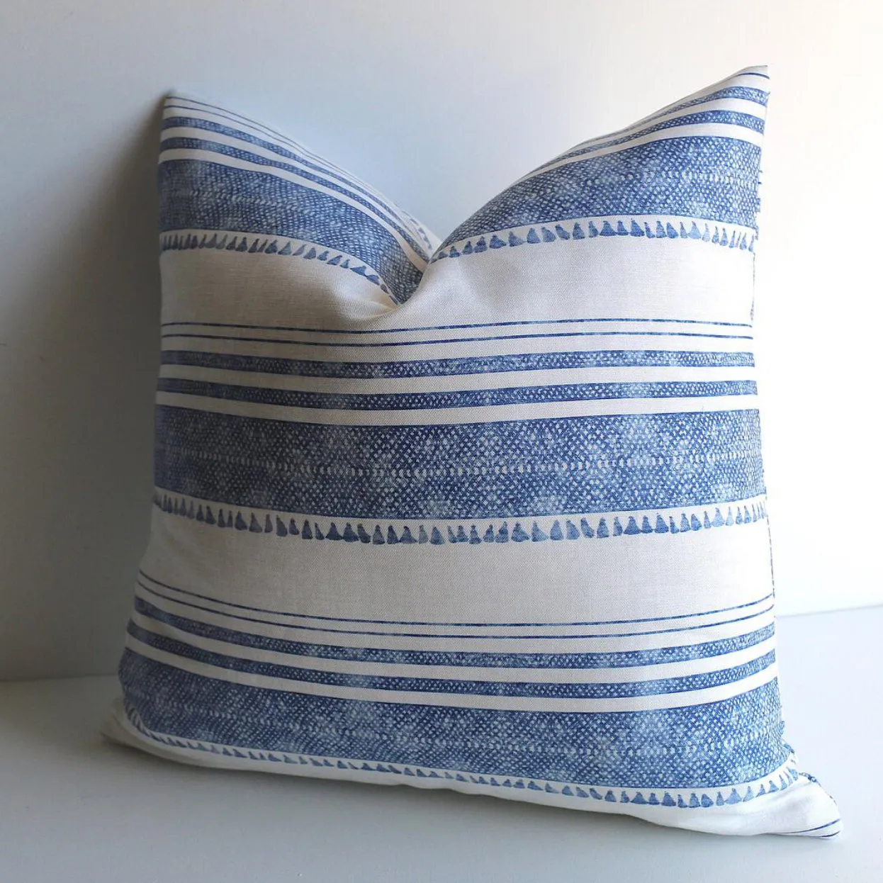 Chambray: Tassel Print Linen Pillow Cover