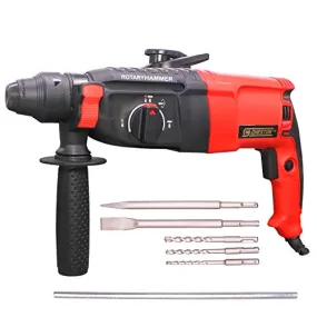 CHESTON 26 mm 850W 900RPM 3 Modes Rotary Hammer Drill Machine with 3-Piece Drill Bit and 2 Chisel