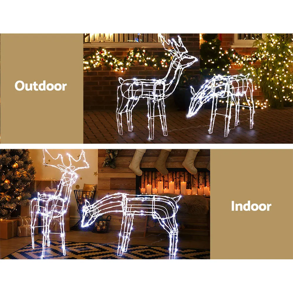 Christmas Motif Lights LED Rope Reindeer Waterproof Solar Powered