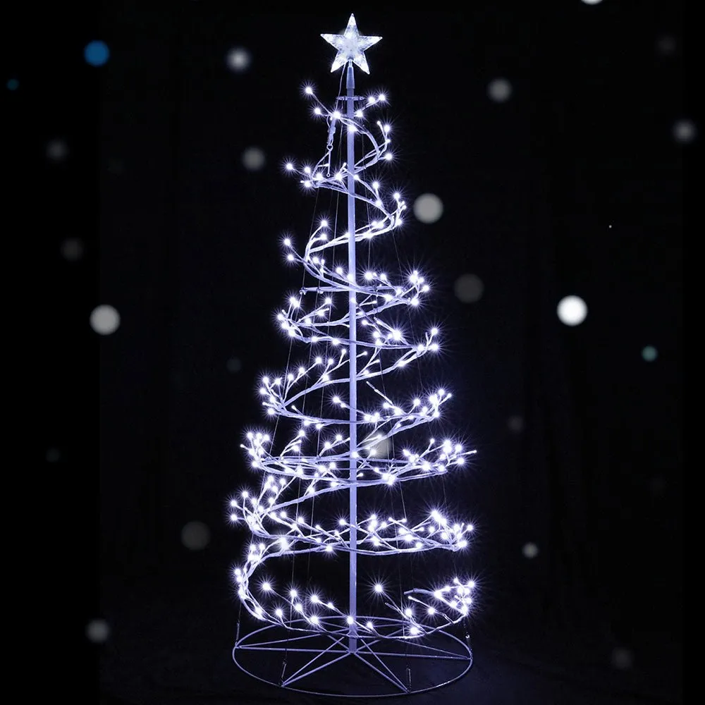 Christmas Tree 1.8M 320 LED Xmas Cold White Lights Optic Fibre