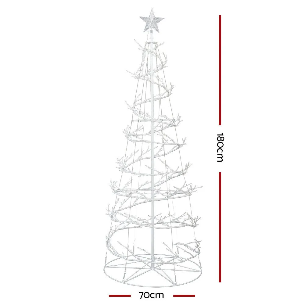 Christmas Tree 1.8M 320 LED Xmas Cold White Lights Optic Fibre