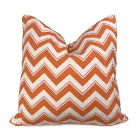 (CLEARANCE) Duralee Chevrama Grapefruit Orange Pink Cream Chevron Pillow Cover (Fabric by the Yard available)