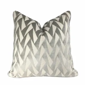 (CLEARANCE) Easton Gray & Cream Triangles Velvet Pillow Cover