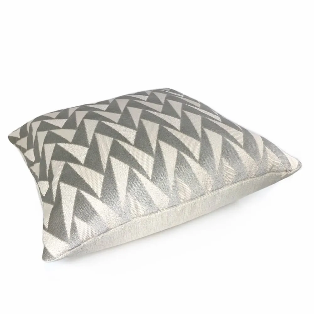 (CLEARANCE) Easton Gray & Cream Triangles Velvet Pillow Cover