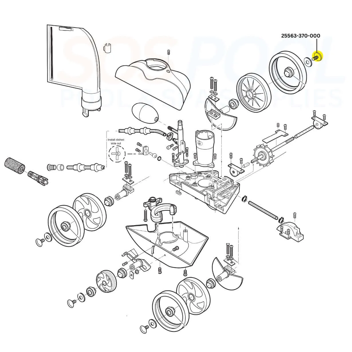 CMP Wheel Screw for Polaris Vac-Sweep 180 and 280 Cleaners | C55 | 25563-370-000