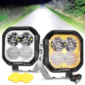 Color Play Series 3 Inch 100W Combo LED Pod Lights Off Road Lights with White DRL & Amber Turn Signal Lights