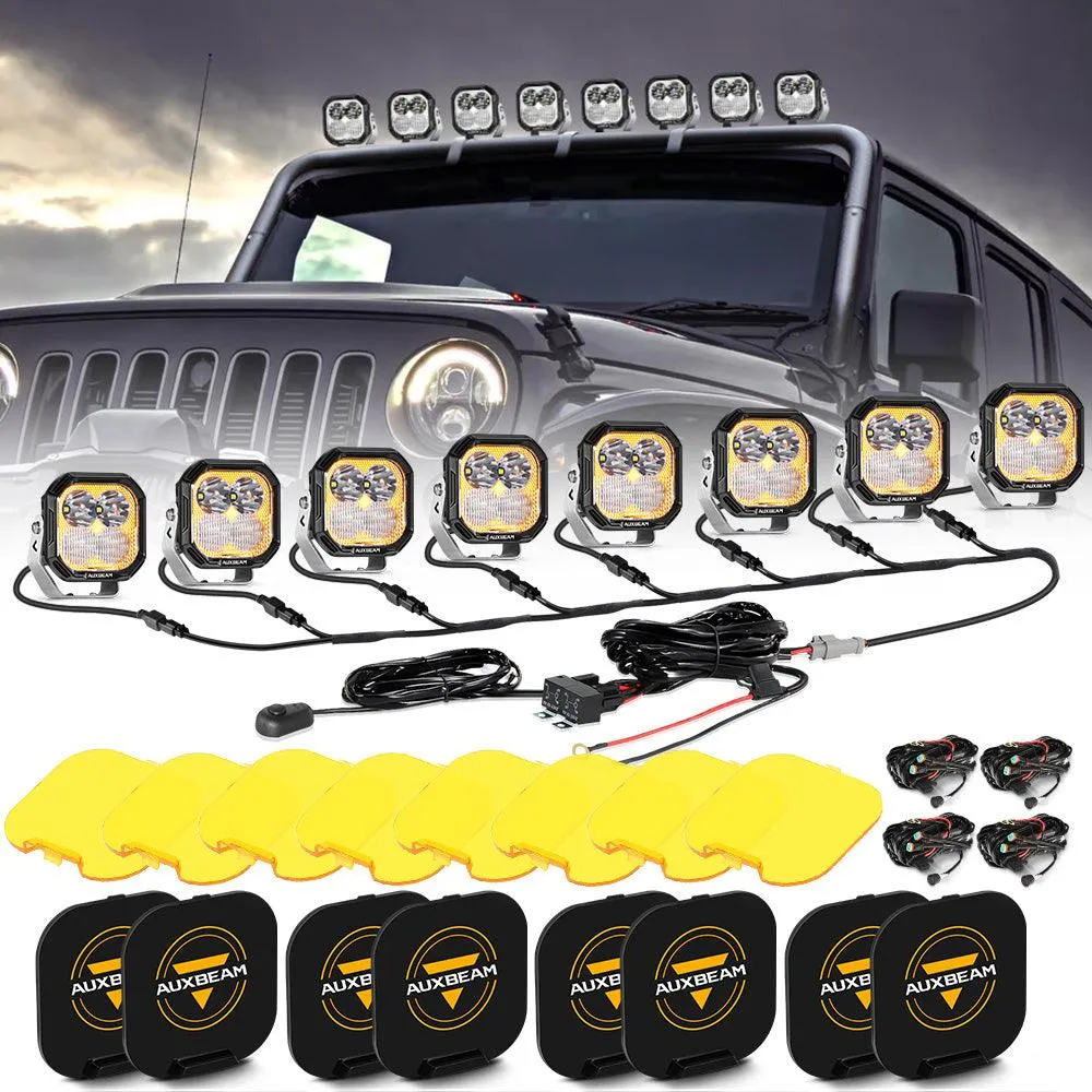 Color Play Series 3 Inch 100W Combo LED Pod Lights Off Road Lights with White DRL & Amber Turn Signal Lights