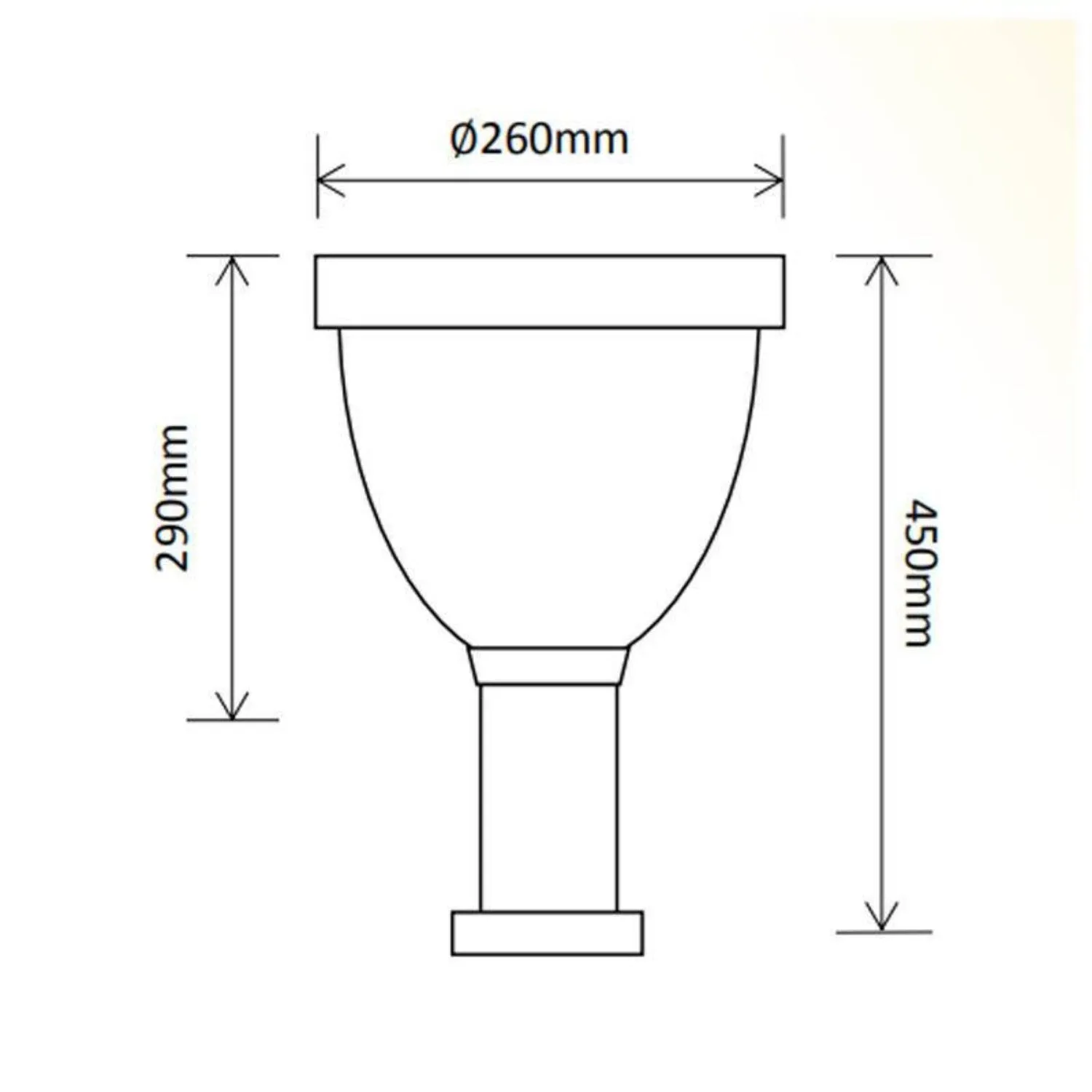 Commercial Solar LED Pillar Light Warm White in Black (ø260mmx450mm) Solar Lighting Direct