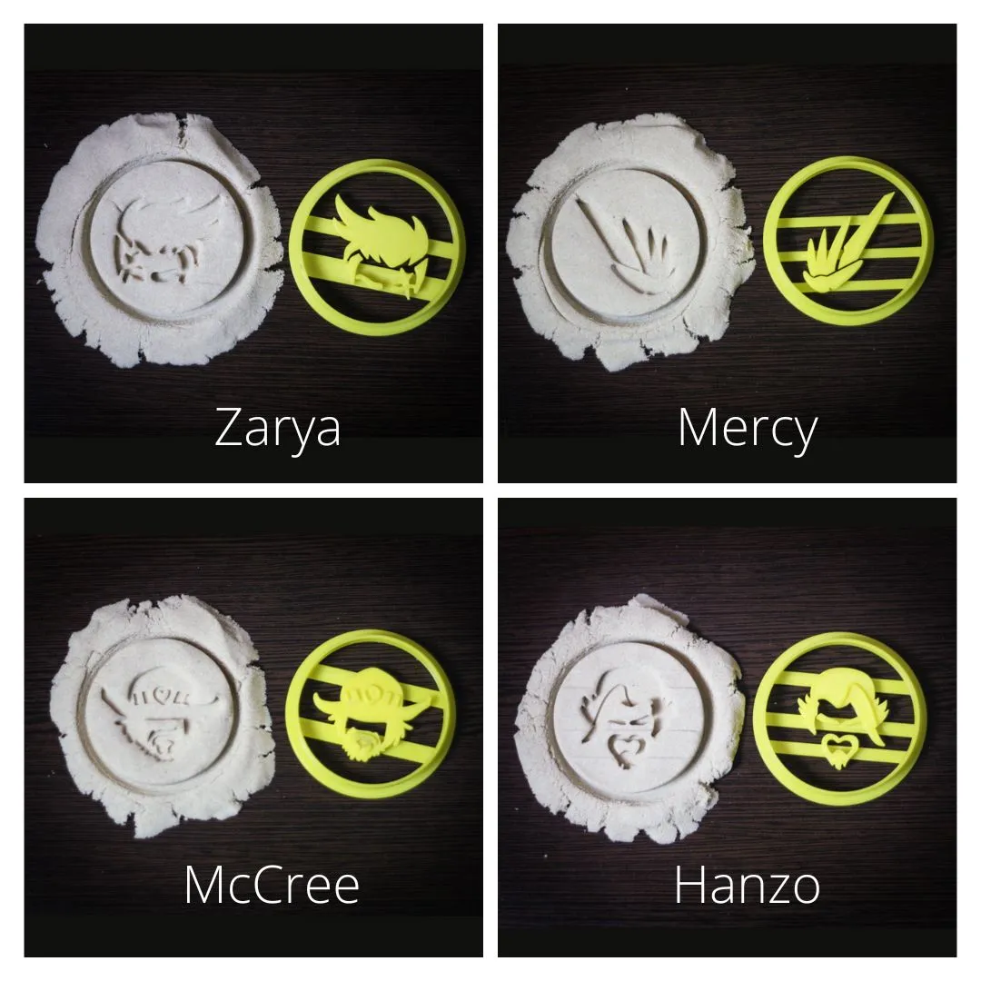 Cookie Cutter : Mercy , McCree , Zarya , Hanzo | OW party | 3d cookie cutters | fondant cutter | biscuit cutters | party cookie cutter