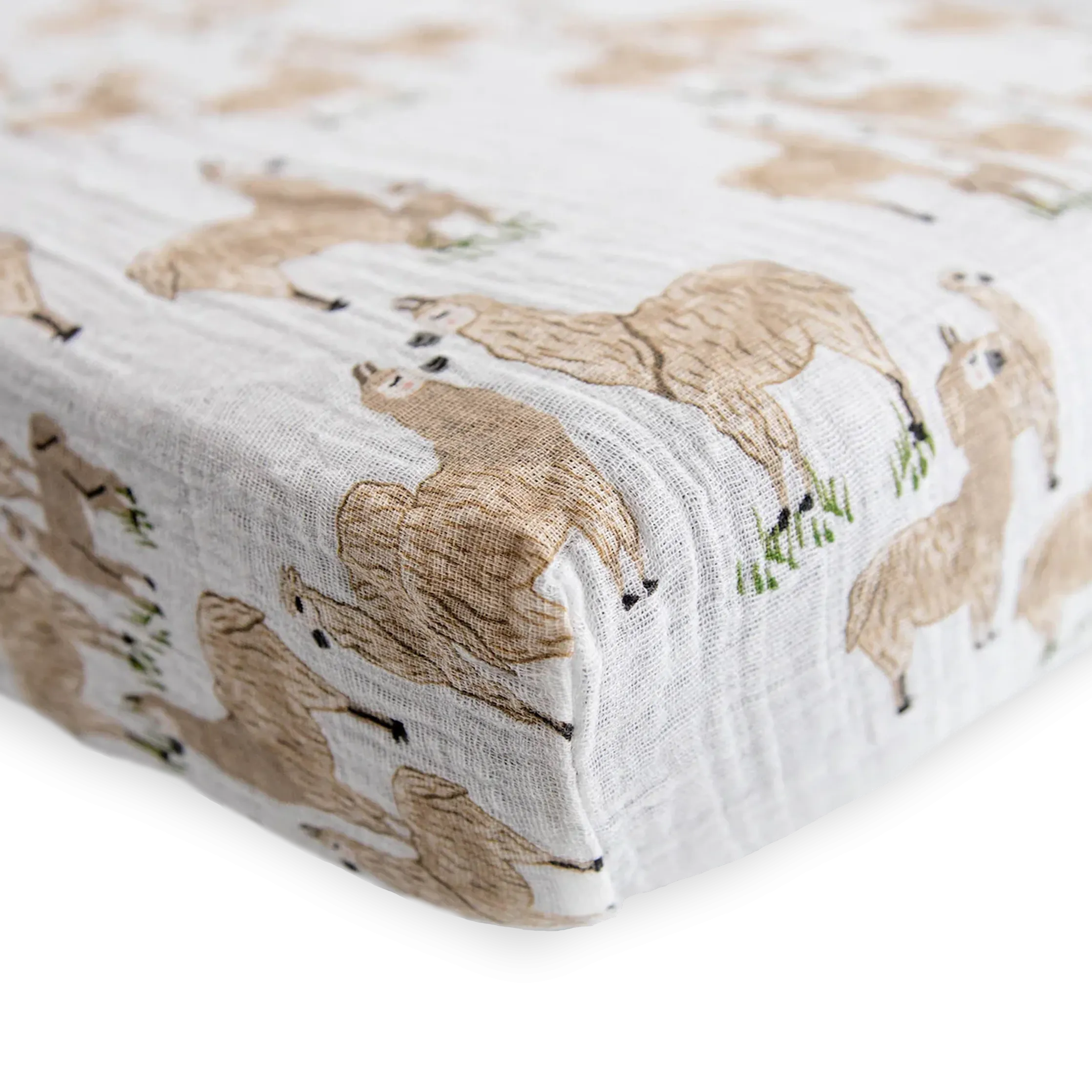 Cotton Muslin Crib Sheet - Llama Llama