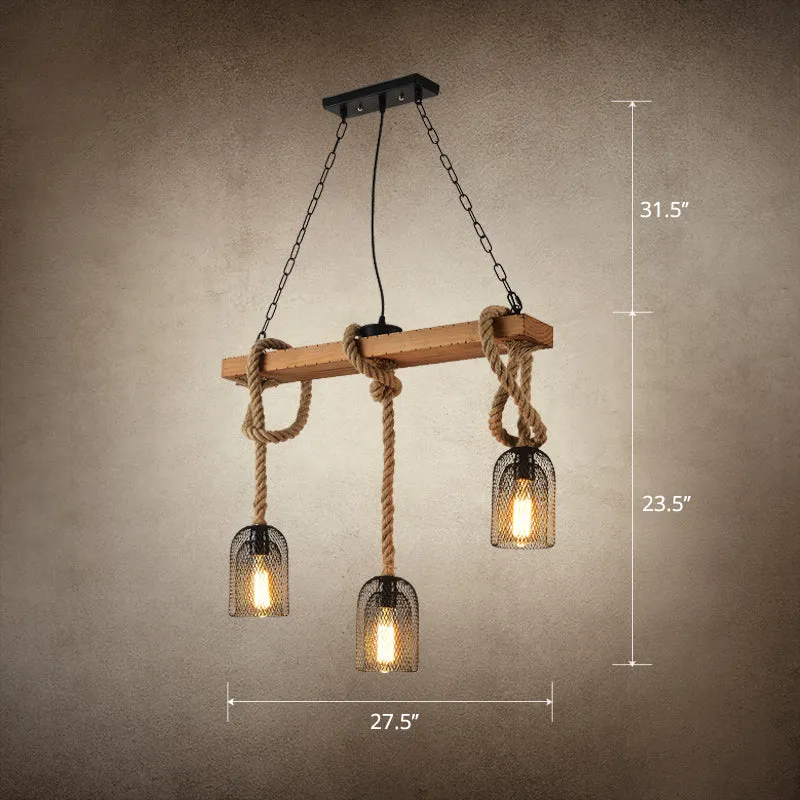 Countryside Mesh Pendant Lamp with Rope Cord