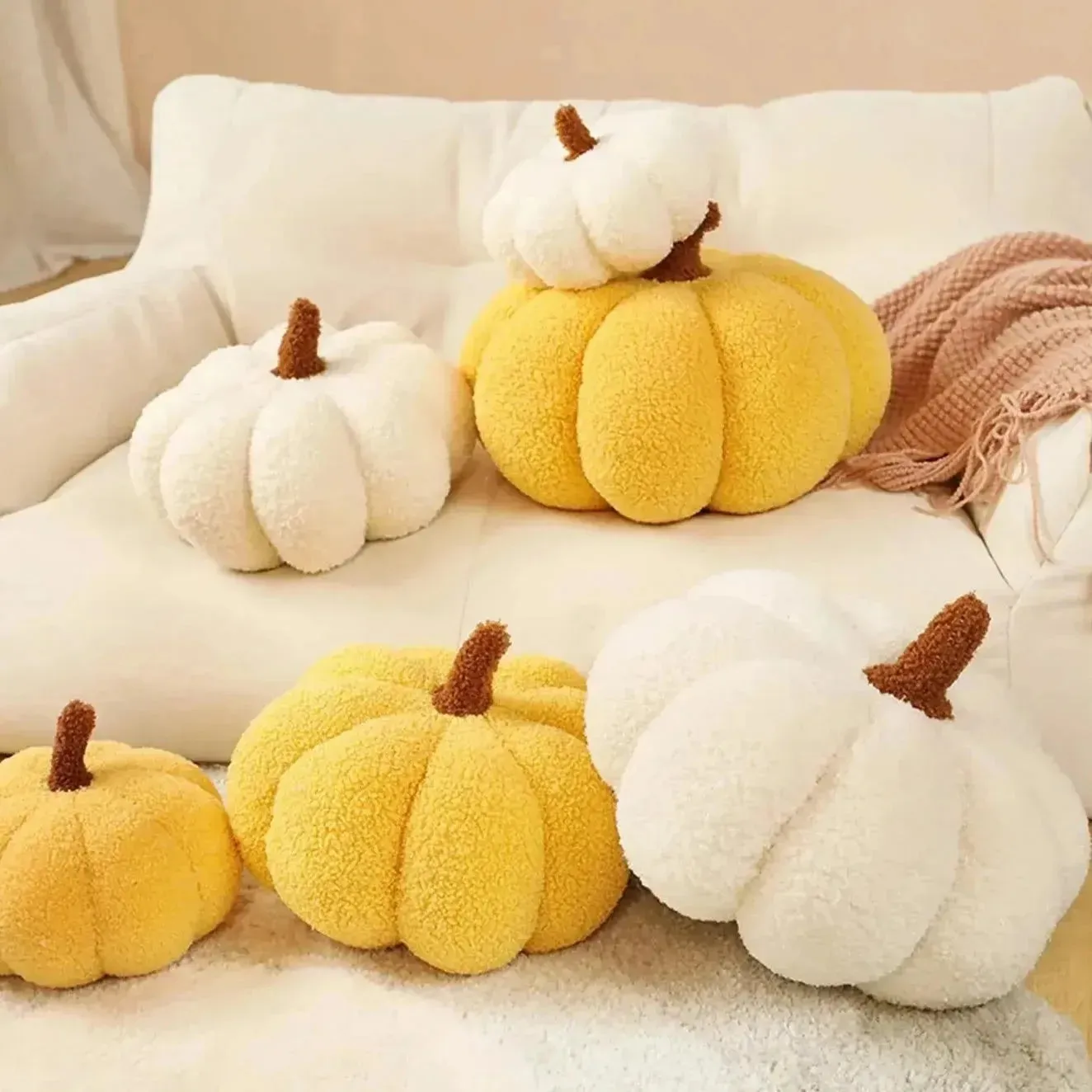 CozyPumpkin Pillow - Weiches Halloween-Kürbis-Kissen Plüschtier für Kinder