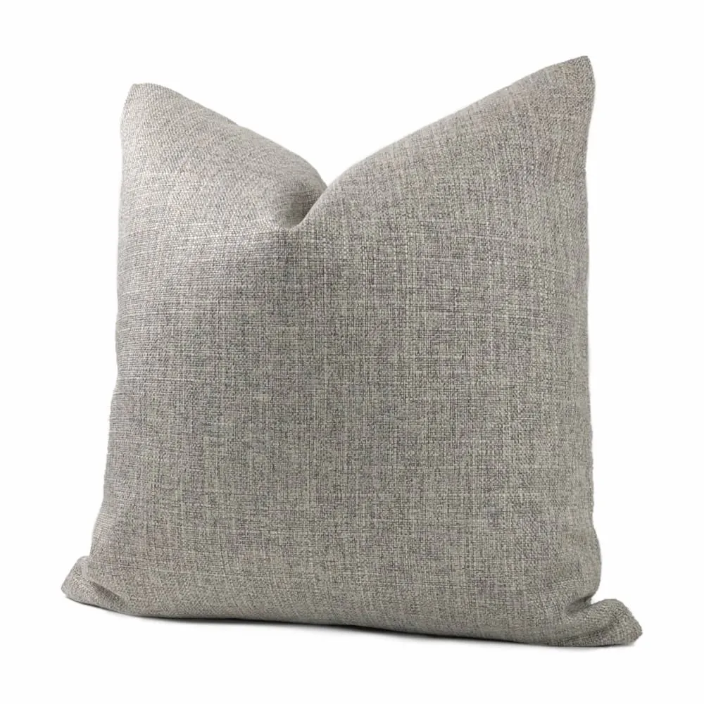 Curzon Light Gray Heather Basketweave Pillow Cover