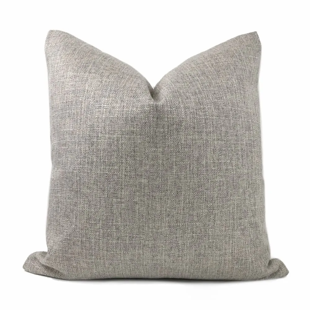 Curzon Light Gray Heather Basketweave Pillow Cover