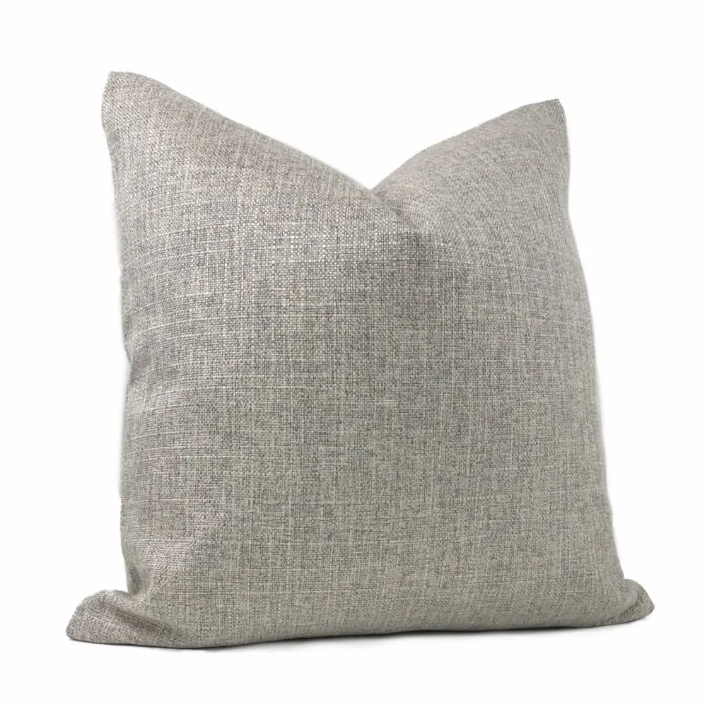 Curzon Light Gray Heather Basketweave Pillow Cover