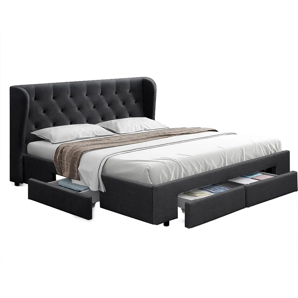 Dacite 24cm Bed & Mattress Package - Charcoal Queen