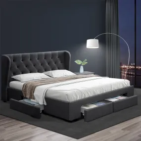 Dacite 24cm Bed & Mattress Package - Charcoal Queen