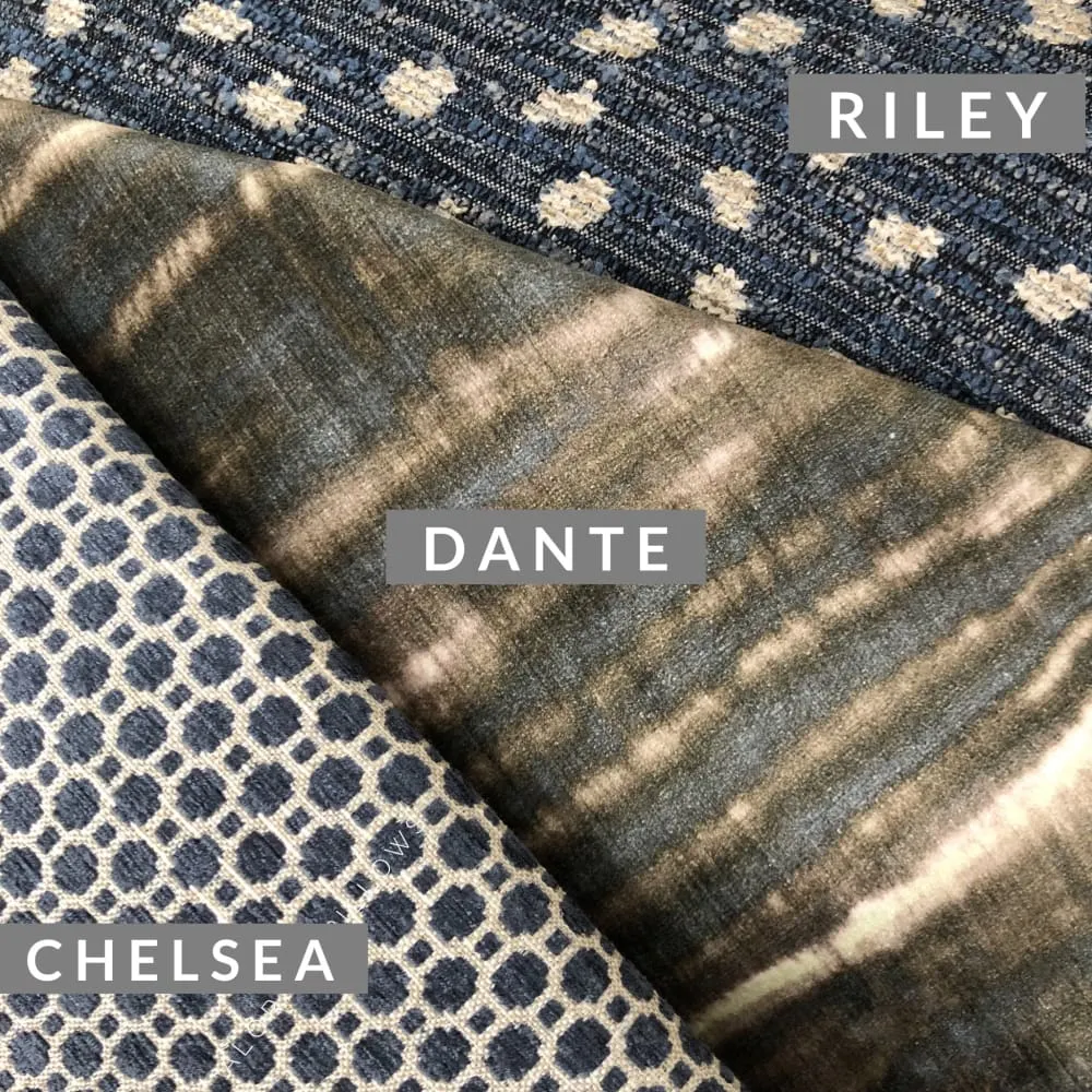 Dante Brown Slate Blue Gray Abstract Velvet Pillow Cover  (Fabric by the Yard available)