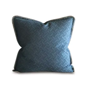 Denim Blue Chevron Stripe Euro Sham 27x27