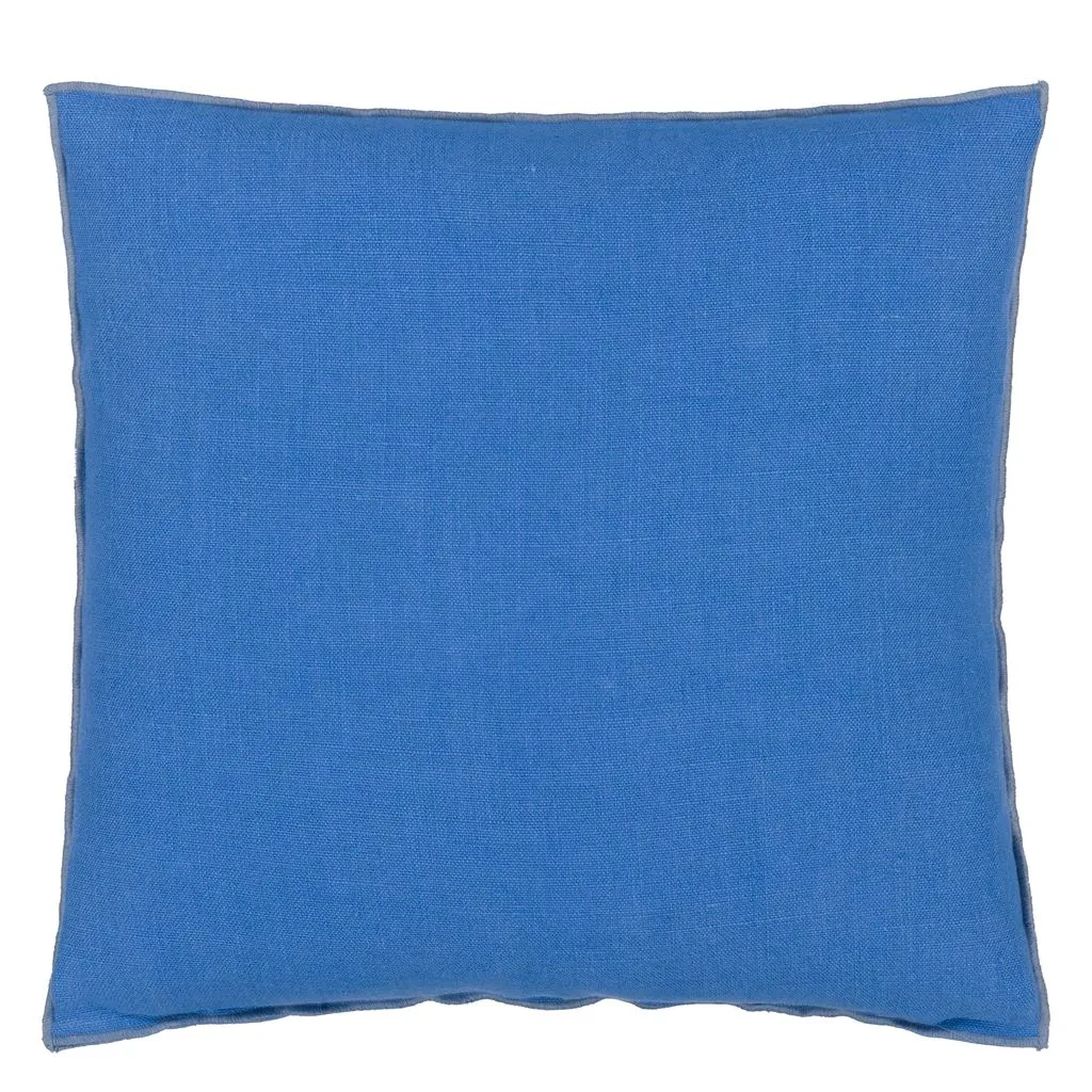 Designers Guild Brera Lino Cornflower & Lapis Linen Decorative Pillow