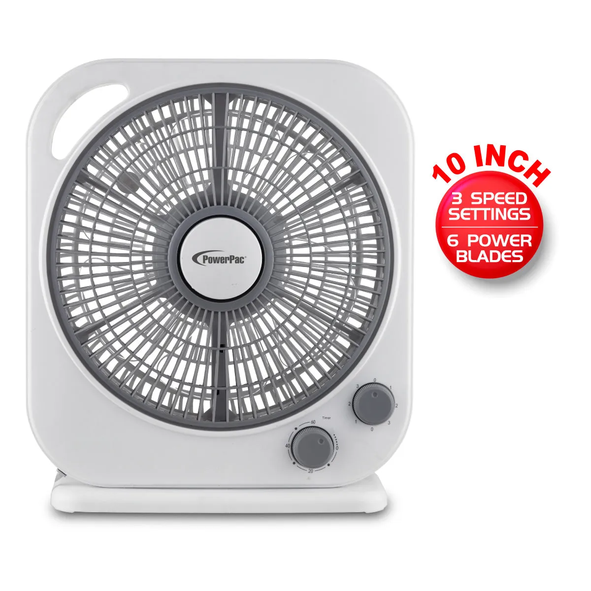 Desk Fan 10" Electric Box Table Fan with Timer (PPBF20)