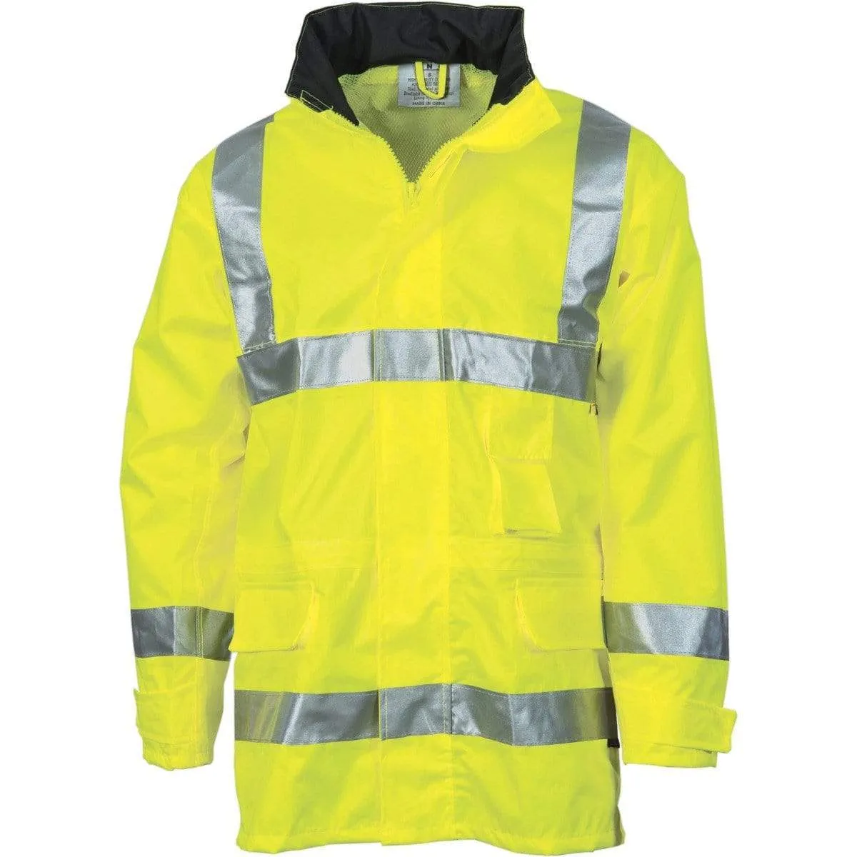 Dnc Workwear Hi-vis D/n Breathable Rain Jacket With 3m Reflective Tape - 3871