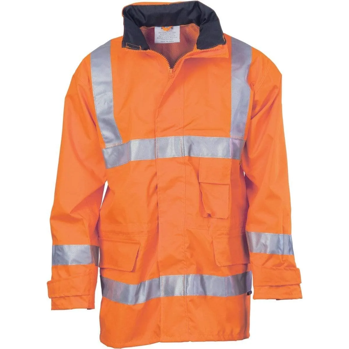 Dnc Workwear Hi-vis D/n Breathable Rain Jacket With 3m Reflective Tape - 3871