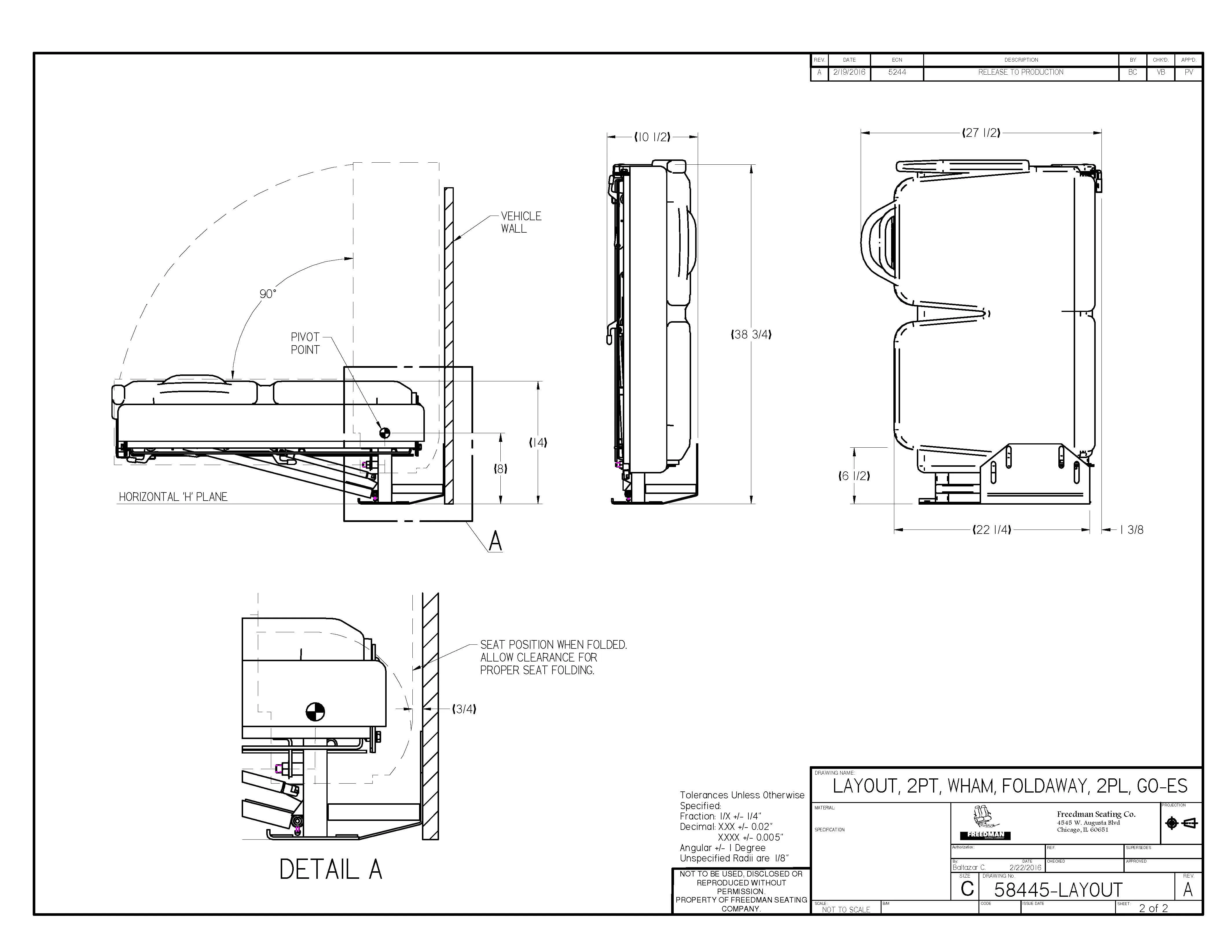 Double Foldaway Bench – Curbside in Grey Vinyl for Wheelwell Mount in Minivan Conversions