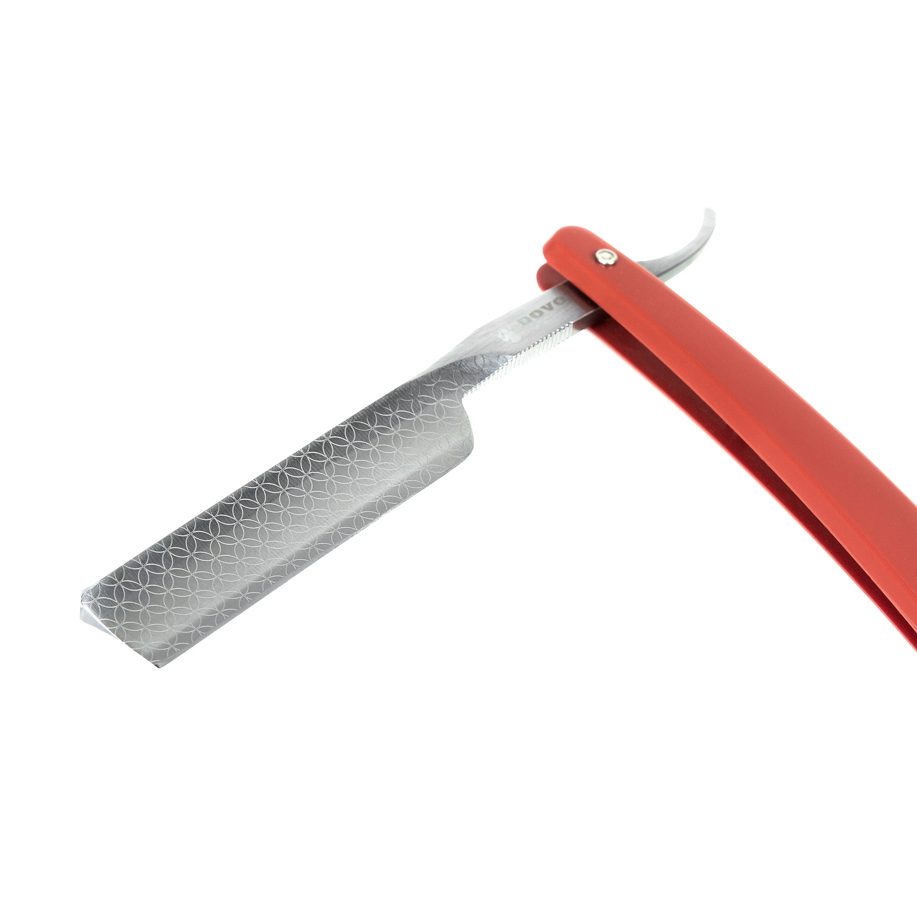 Dovo - Runde Sache Straight Razor, Red Handle, Square Point, 5/8"