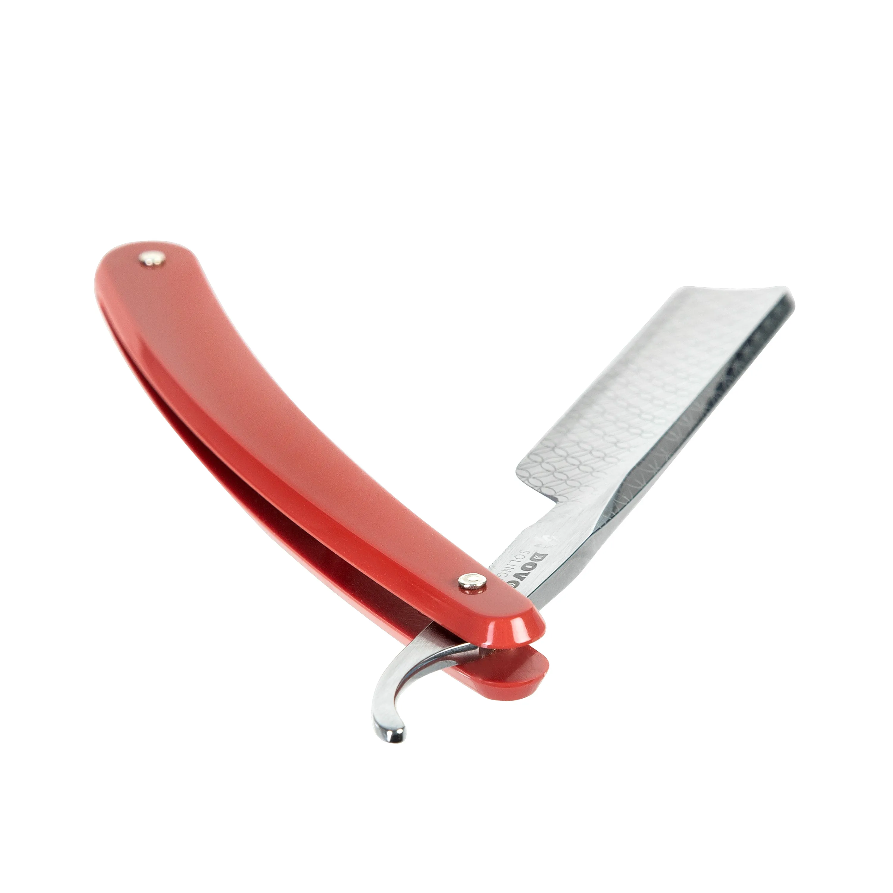 Dovo - Runde Sache Straight Razor, Red Handle, Square Point, 5/8"