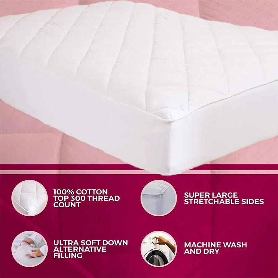 Down Alternative Quilted Waterproof Mattress Pad