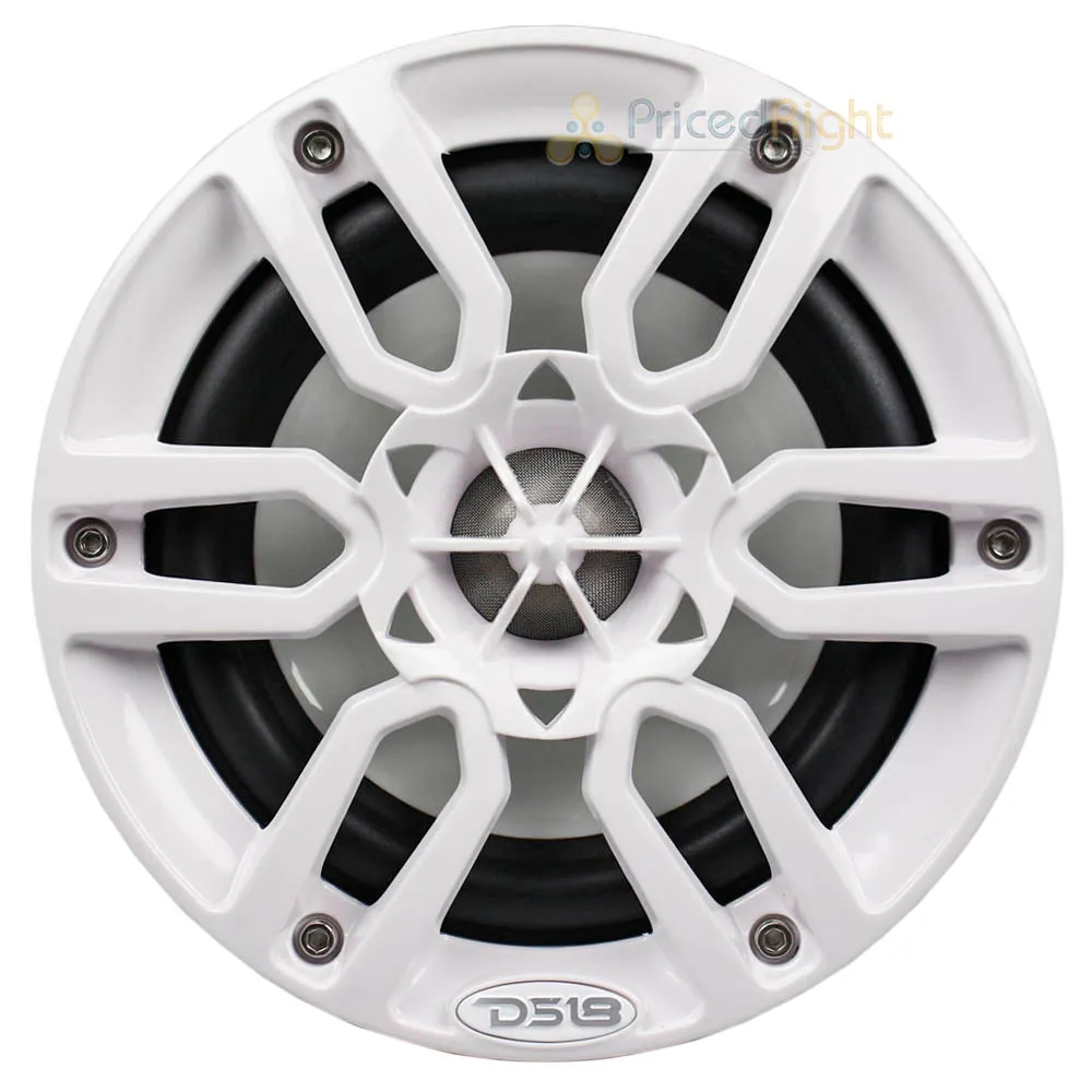 DS18 6.5" Marine Tower Speakers White Hydro Series RGB 370 Watts Max NXL-X6TP/WH