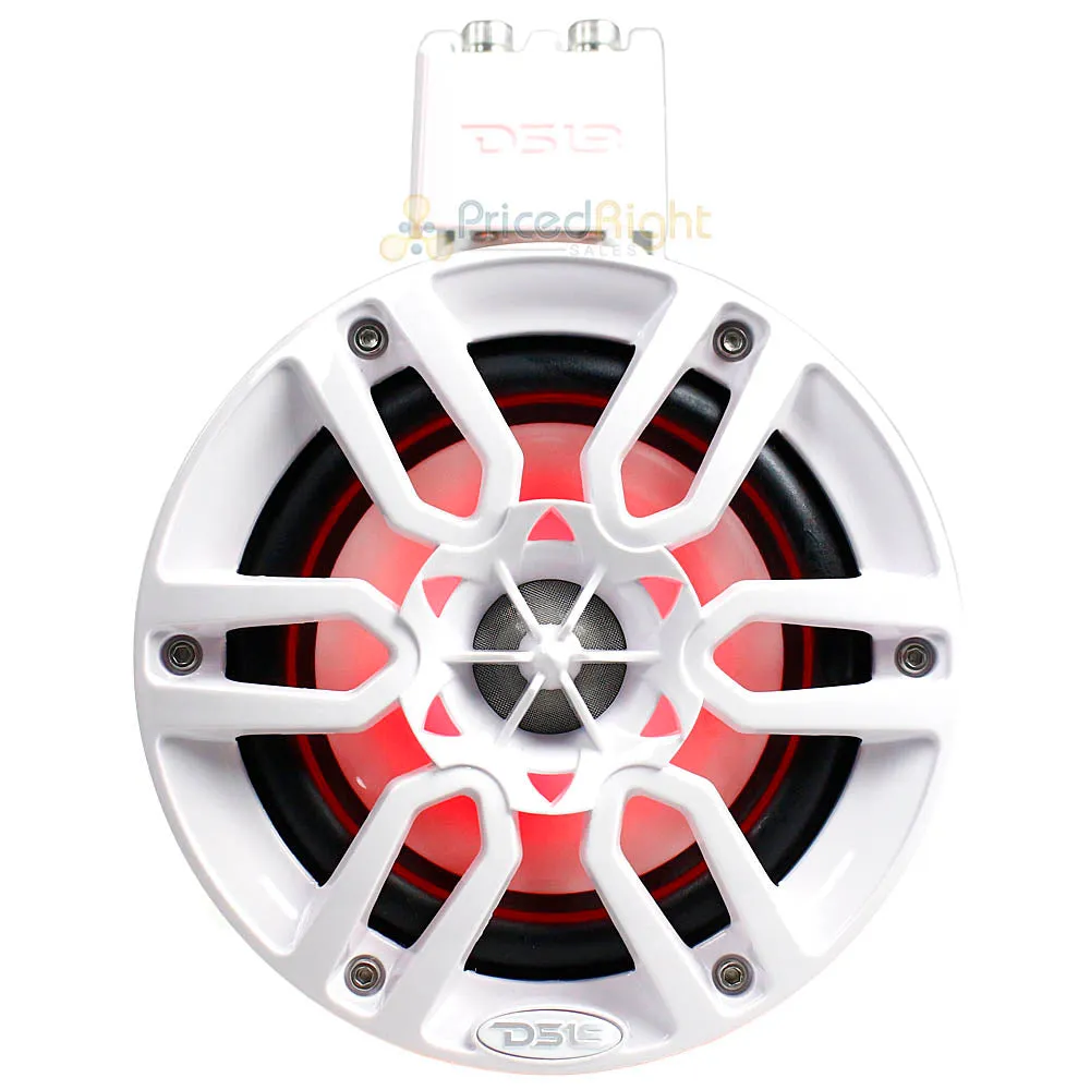 DS18 6.5" Marine Tower Speakers White Hydro Series RGB 370 Watts Max NXL-X6TP/WH