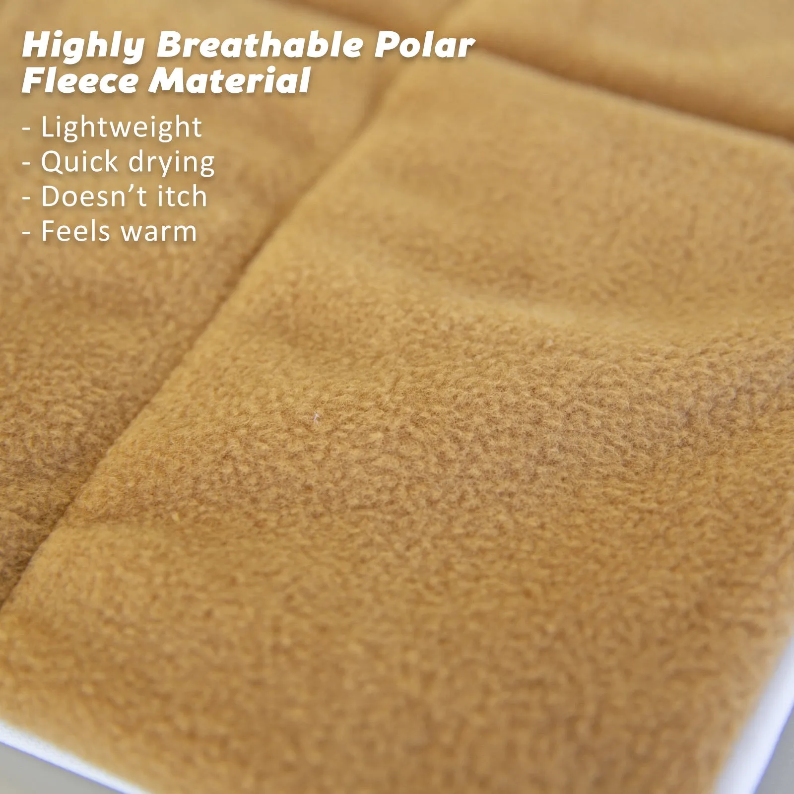 Durable Polar Fleece Pet Cushion Mat for Crates 24in Beige