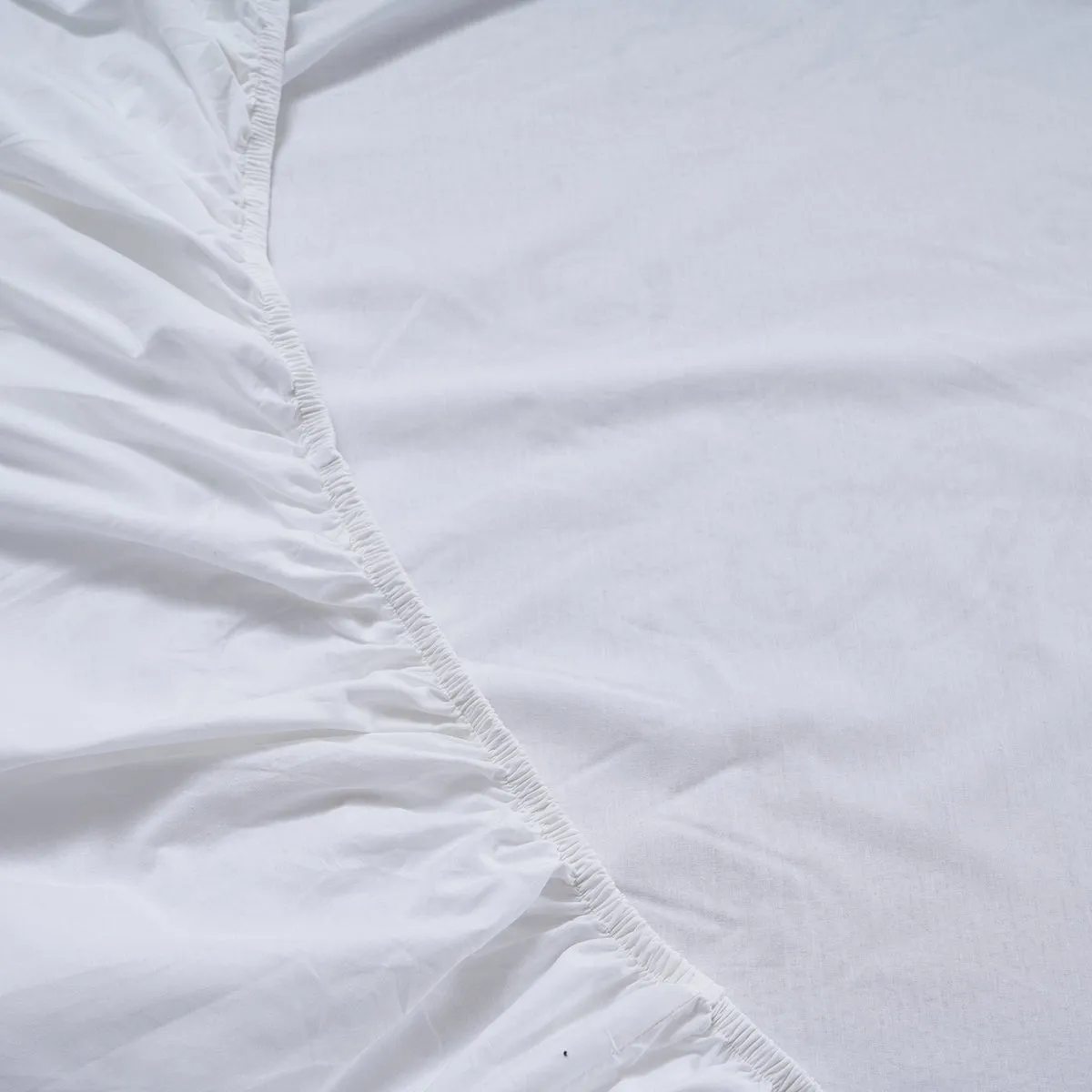 Eden Crisp & Light Weight 100% Cotton Solid White Fitted Sheet