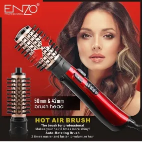 Enzo Hair Styler Hot Air Brush Red