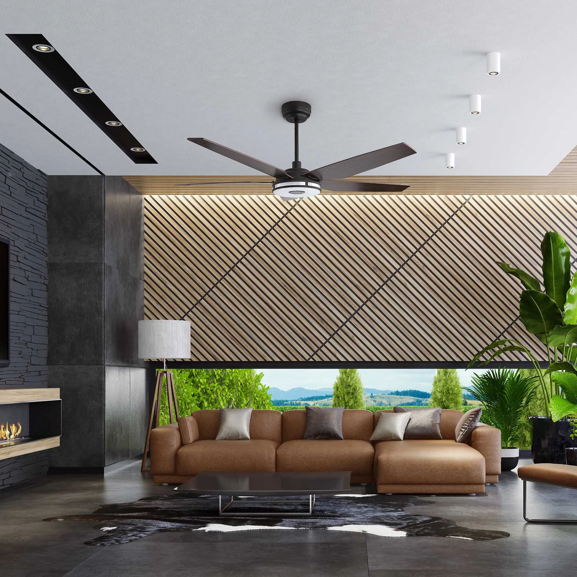 Explorer Smart Ceiling Fan with LED Light and Remote Outdoor/Indoor 56"