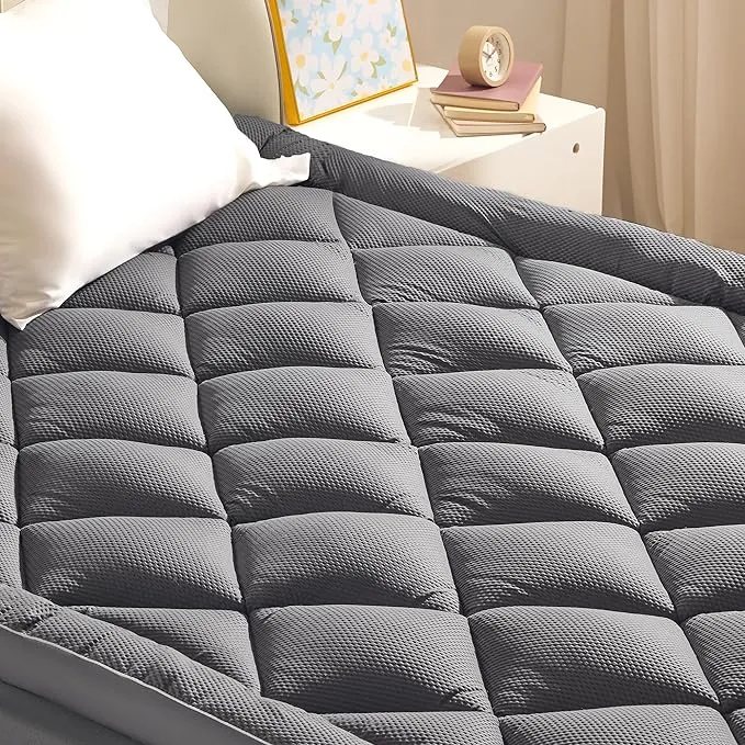 Extra Thick Mattress Pad for Back Pain Grey