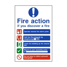 Fire Action Non-Lift Telephone Sticker