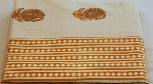 Flat Bed sheet: Orange on White