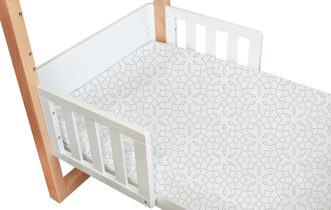 [FOC Assembly] (1 yr warranty) Babyhood Classic Curve Cot  4 In 1 White   Breath Eze Cot Mat - (Bundle Pack)