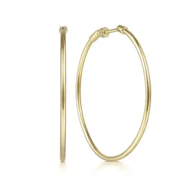 Gabriel & Co. 40mm Round Classic Hoop Earrings in 14K Yellow Gold