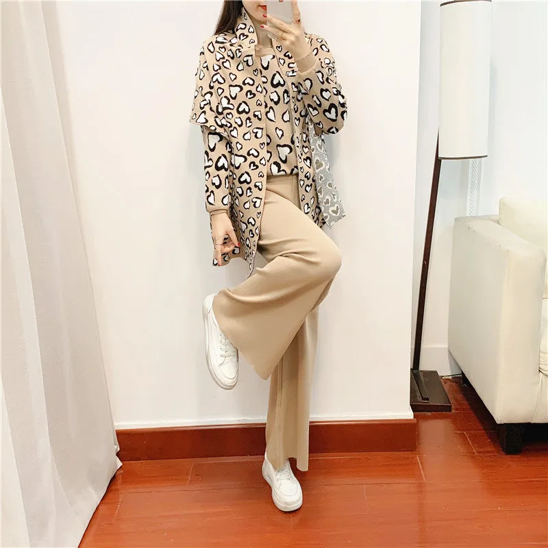 GBOLSOS Xiaoxiangfeng suit women's autumn 2025 new fashion temperament Muse fan wide-leg pants women's clothing 2025 style three-piece set