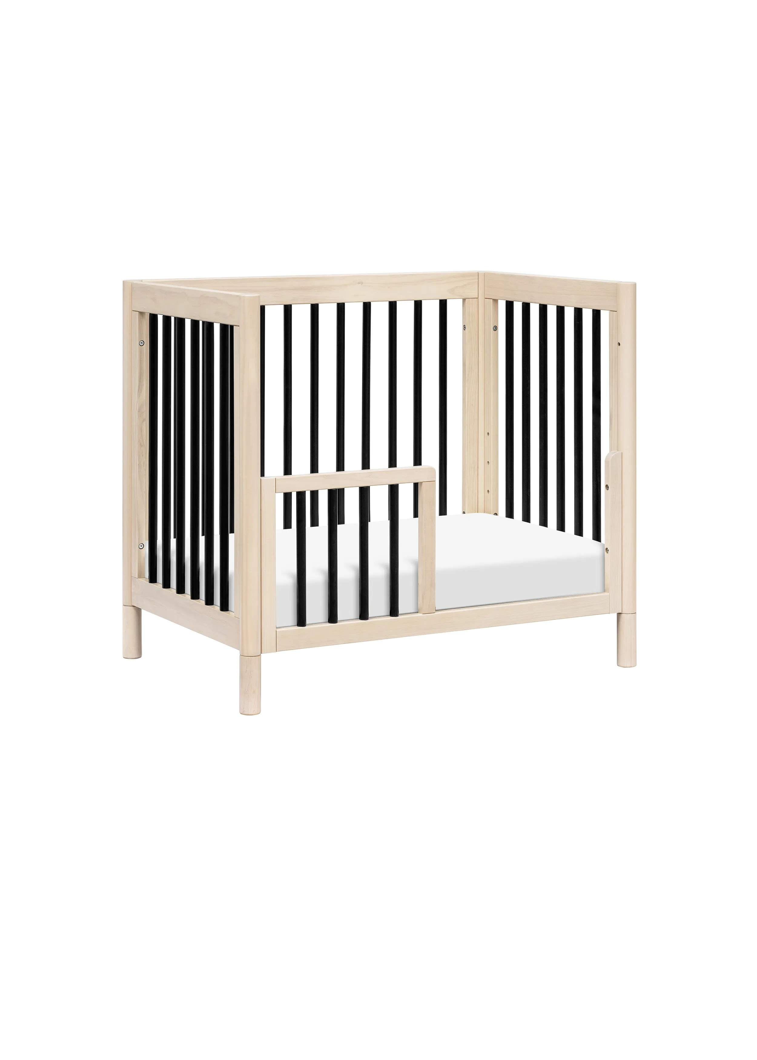 GELATO 4-IN-1 CONVERTIBLE MINI CRIB - WASHED NATURAL/BLACK