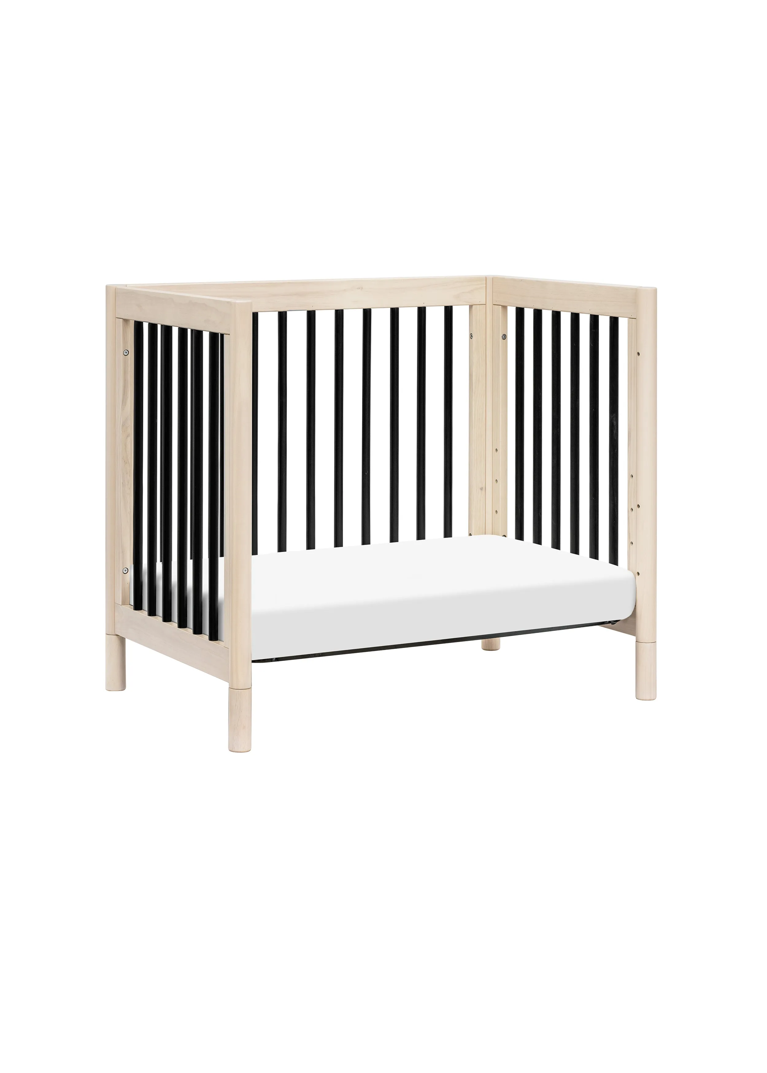 GELATO 4-IN-1 CONVERTIBLE MINI CRIB - WASHED NATURAL/BLACK