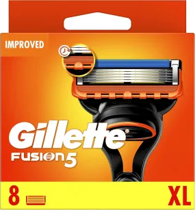 Gillette Fusion5 Razor Blades for Men - Pack of 8 Refills with Precision Trimmer & Anti-Friction Blades