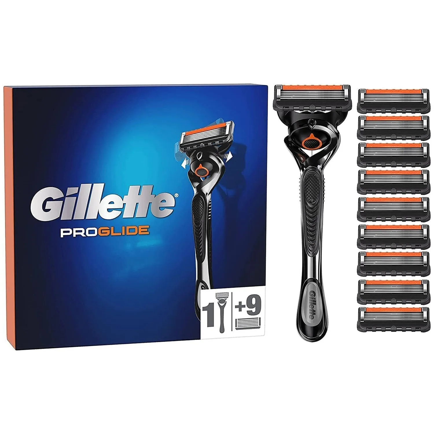 Gillette ProGlide Razor with Flexball Technology   9 Razor Blades Refills Pack