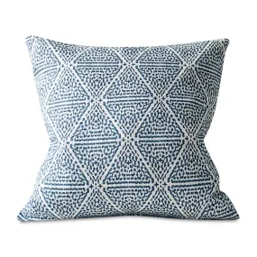 Hali Blue Geometric Throw Pillow Cover 22x22