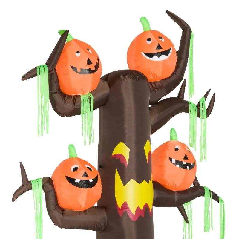 Halloween Inflatable Pumpkin Ghost Tree with Lights 2.4m